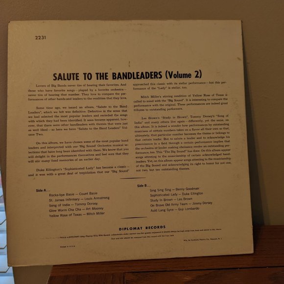 A Salute to the Great Band Leaders Vol. 2 Promenade Records LP Vinyl Vegas Cover - Picture 2 of 4